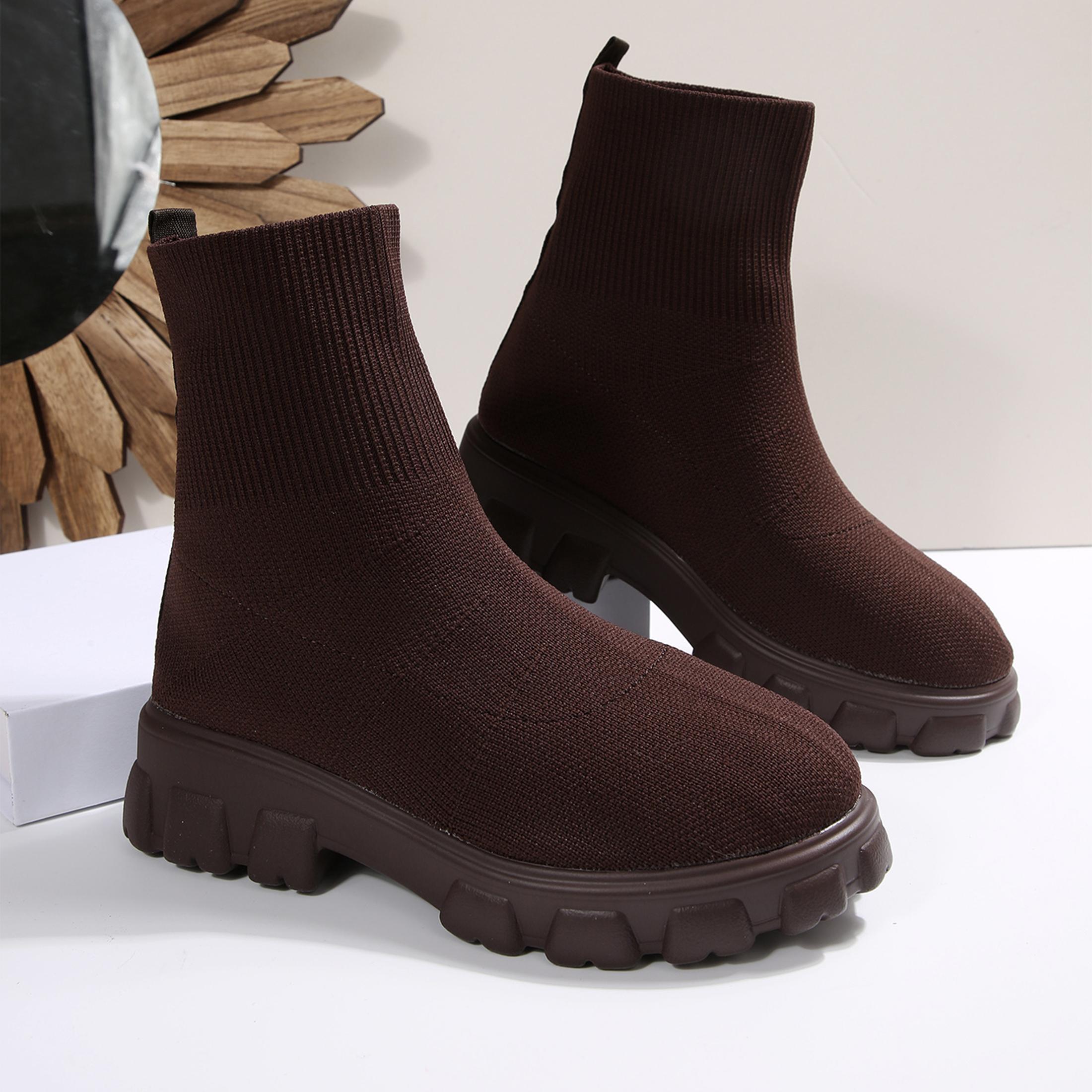 Sock Boot Women - Ankle Boots for Women Comfortable Round