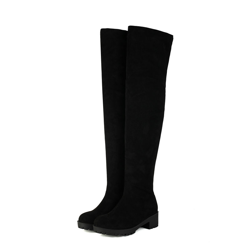 Faux Suede Leather Flock Slip- - Sock Boot Women review and price