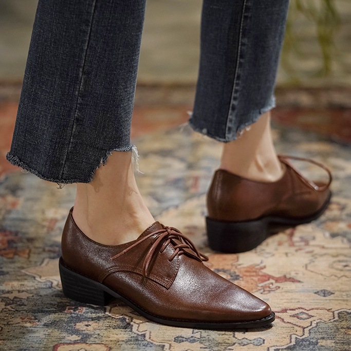 LIHUAMAO Cow Leather Women Sho - Oxford Lace Up Women review and price