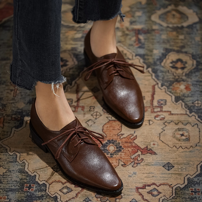 LIHUAMAO Cow Leather Women Sho - Oxford Lace Up Women review and price
